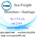 Shenzhen Puerto marítimo de carga de envío a Santiago